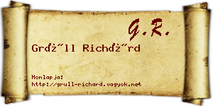 Grüll Richárd névjegykártya